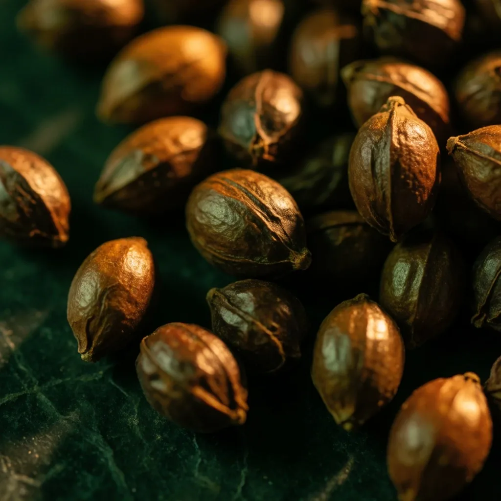 Guarana seeds on dark surface